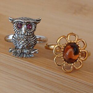 2 Vintage Sarah Coventry adjustable rings
